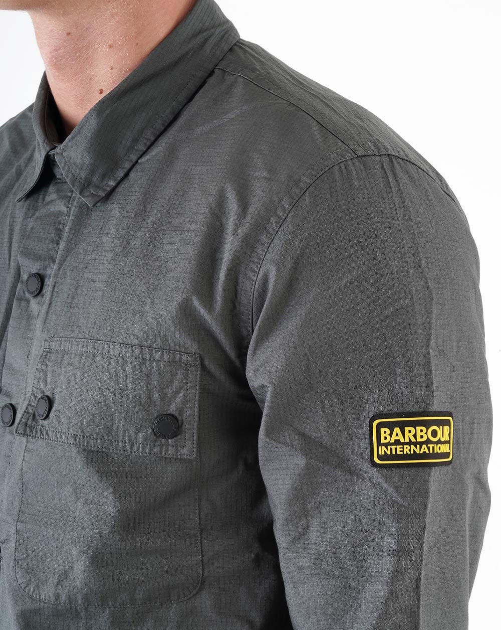 Barbour International Bolt Overshirt Charcoal - Image 3
