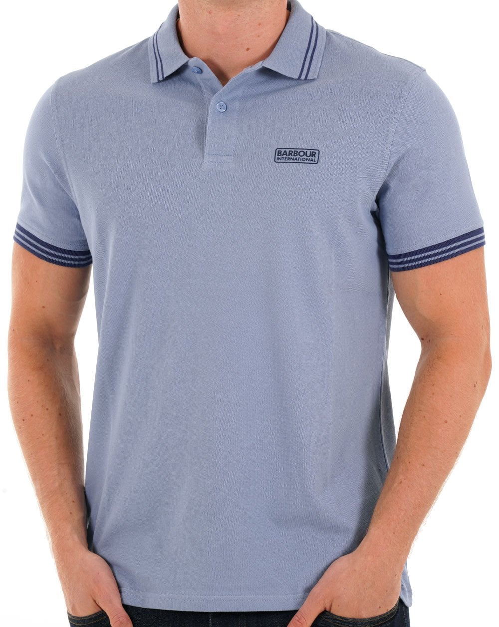 Barbour International Calibrated Polo Shirt Manor Blue - Image 3