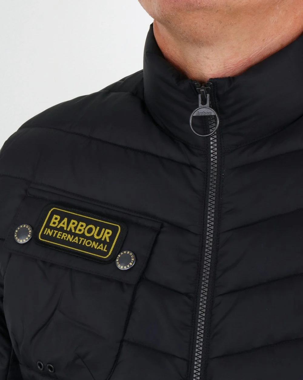 Barbour International Chain Quilted Jacket Black - Image 2