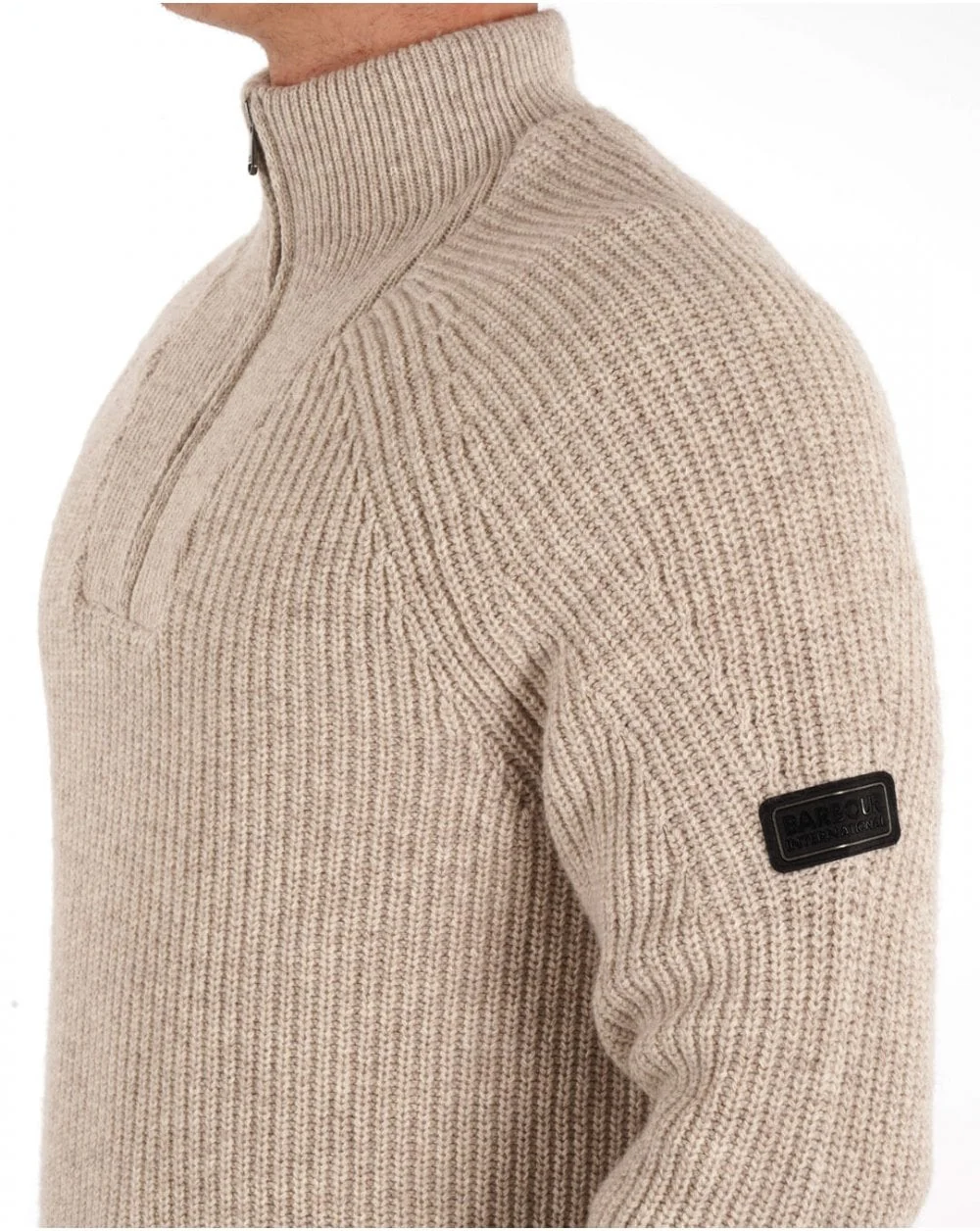 Barbour International Chester Funnel Knit Jumper Whisper White - Image 2