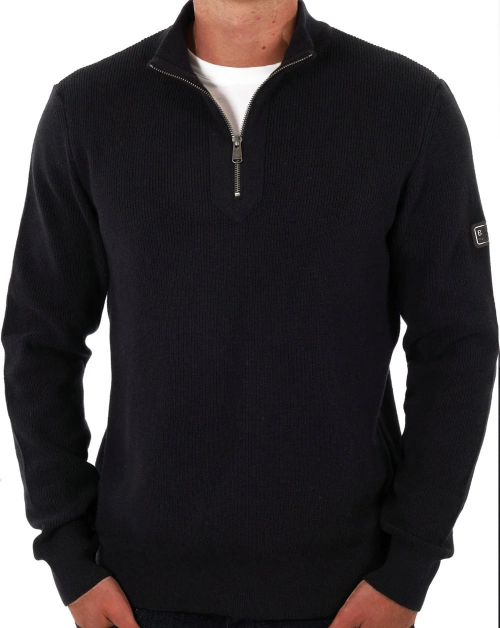 Barbour International Crawley Half Zip Jumper Black - Image 3