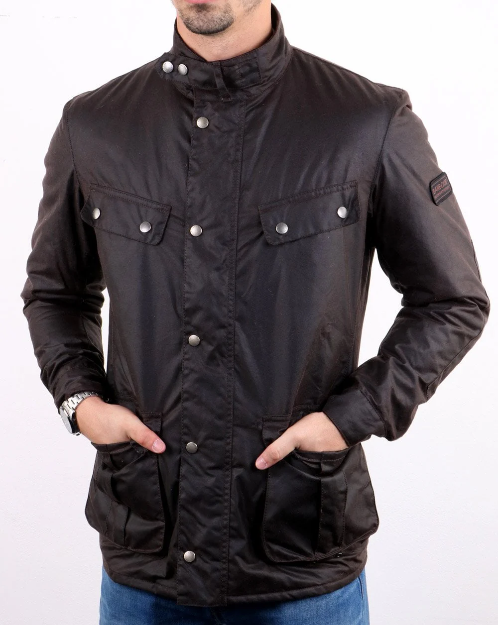 Barbour International Duke Wax Jacket Rust - Image 4