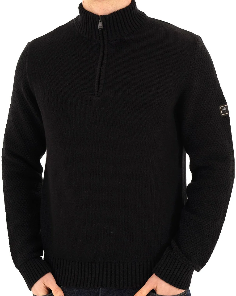 Barbour International Enfield 1/4 Zip Jumper Black - Image 3