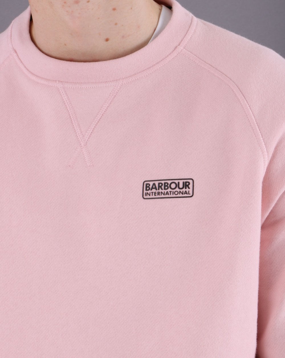Barbour International Essential Crew Sweat Pink Cinder - Image 2