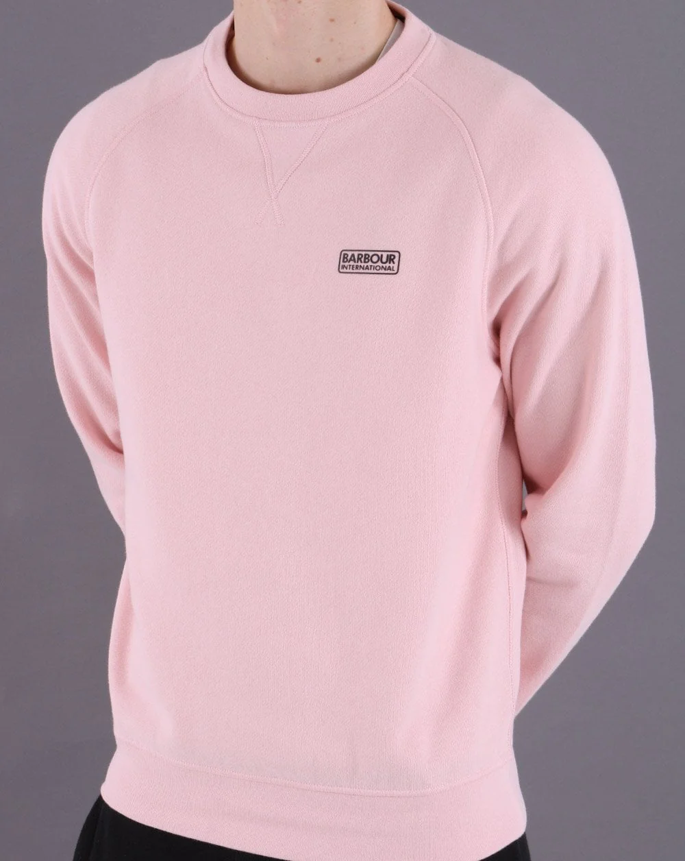 Barbour International Essential Crew Sweat Pink Cinder - Image 3