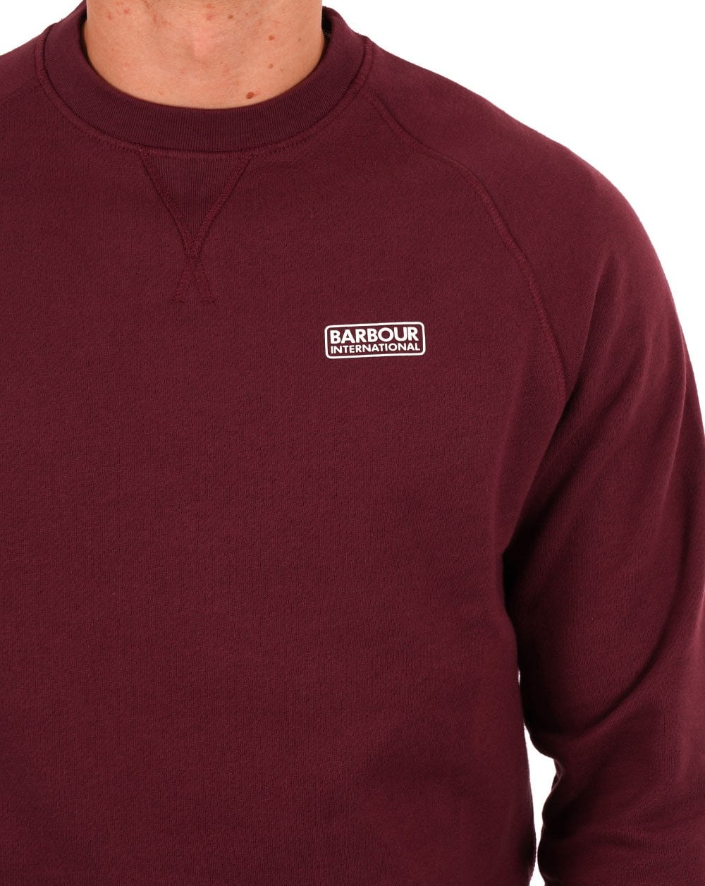Barbour International Essential Crew Sweatshirt Bordeaux - Image 2