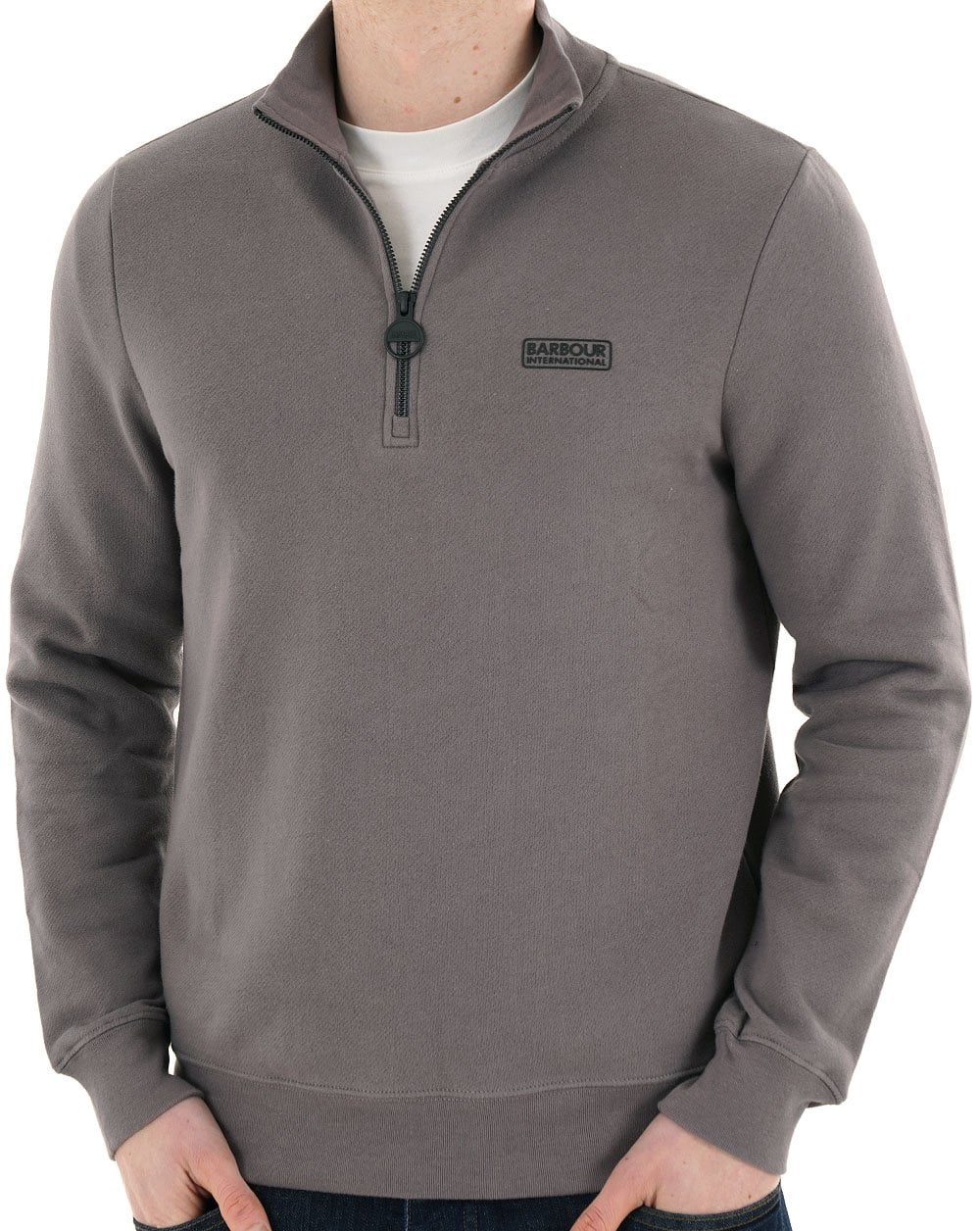 Barbour International Essential Half Zip Aluminium - Image 3