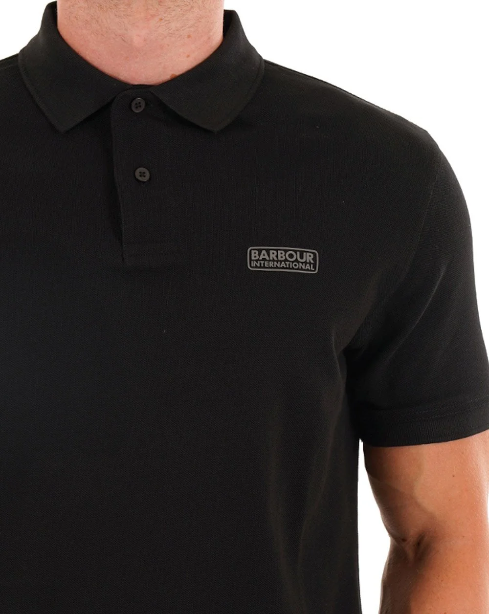 Barbour International Essential Polo Black/Pewter - Image 2