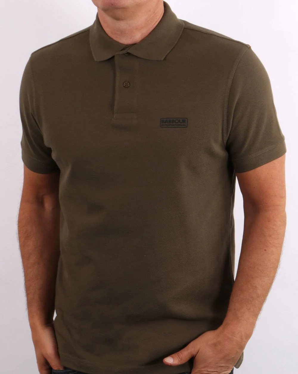 Barbour International Essential Polo Dusky Olive