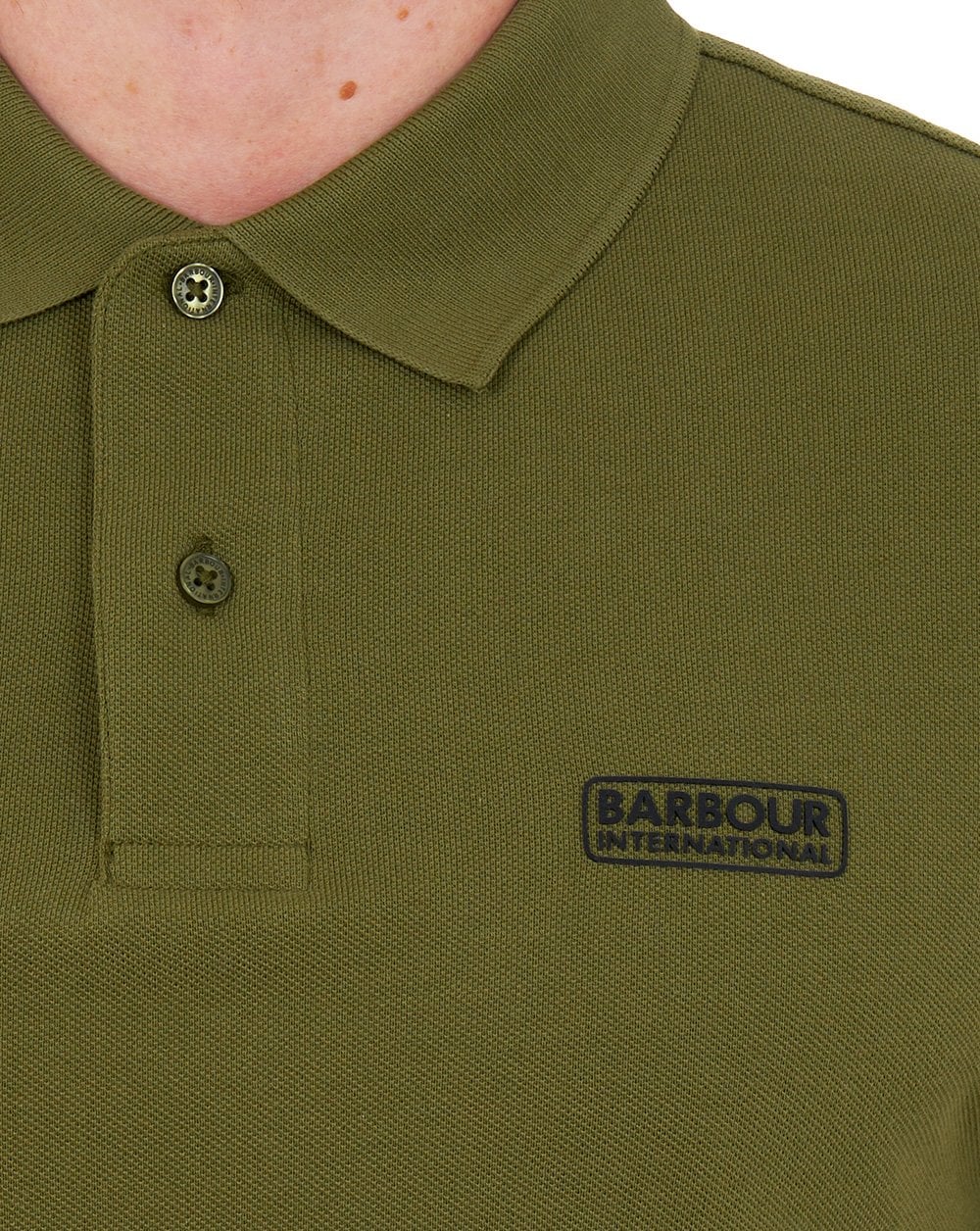 Barbour International Essential Polo Olive Green - Image 4