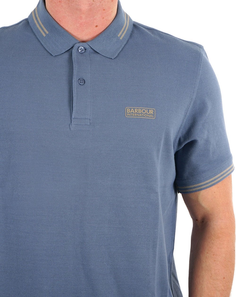 Barbour International Essential Tipped Polo Flint Blue - Image 2