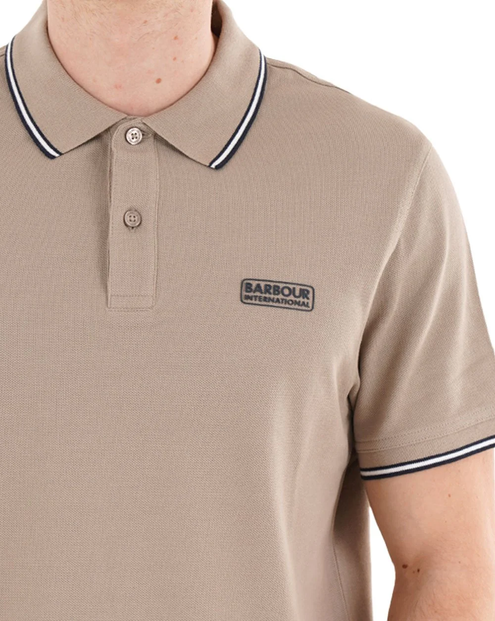 Barbour International Evan Tipped Polo Shirt Concrete - Image 2