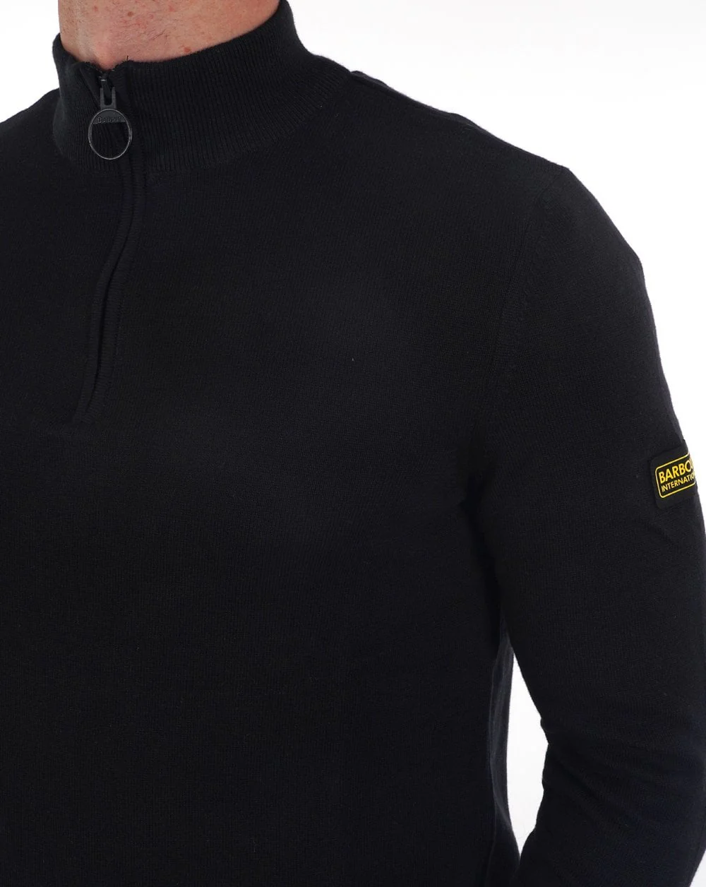 Barbour International Half Zip Knit Black - Image 4