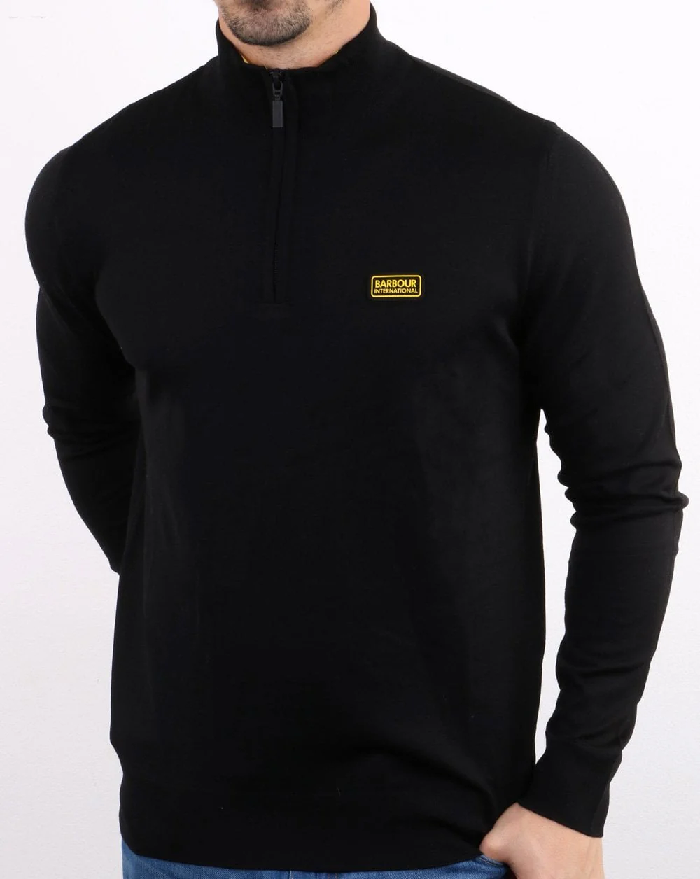 Barbour International Half Zip Merino Black - Image 2