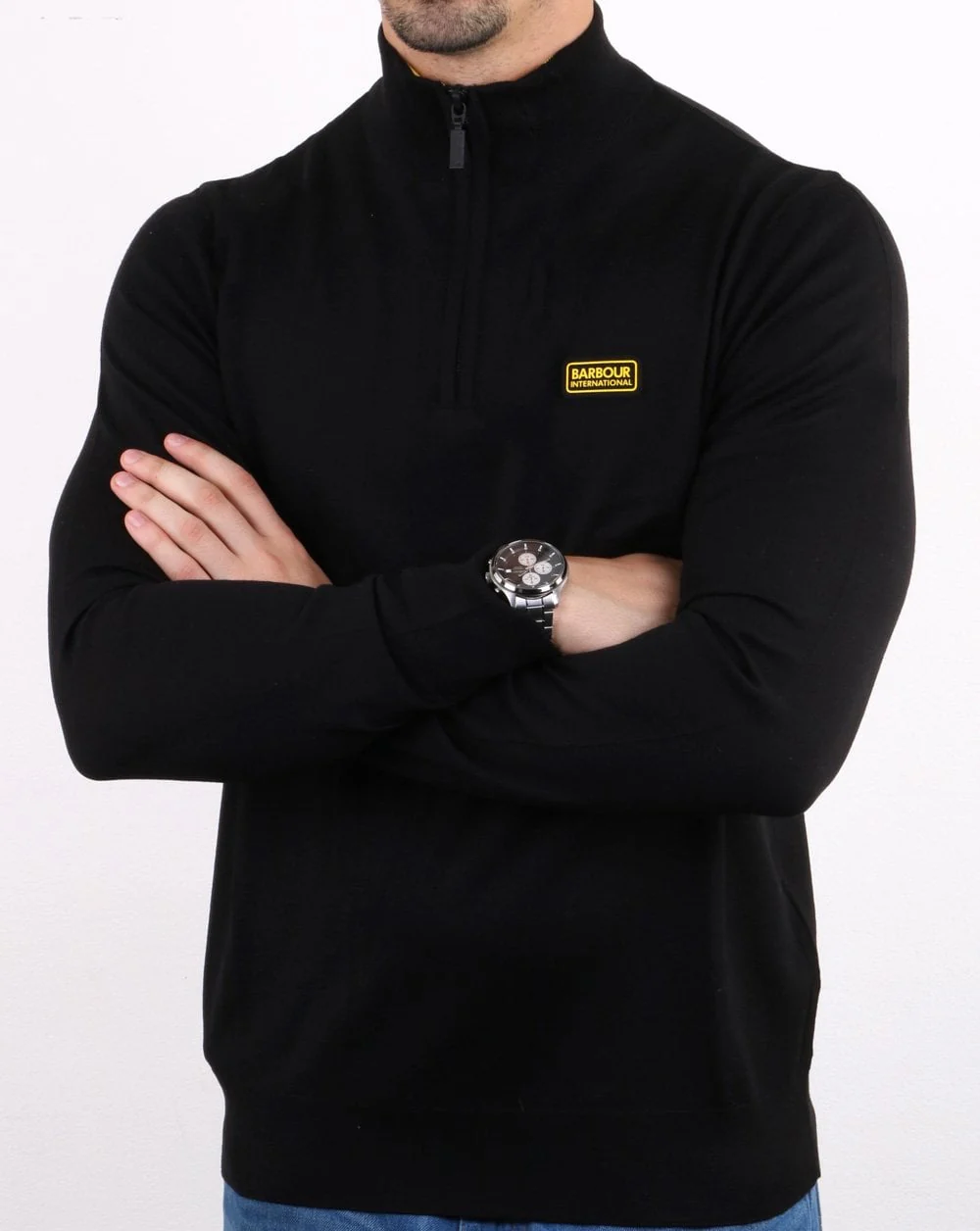 Barbour International Half Zip Merino Black - Image 3
