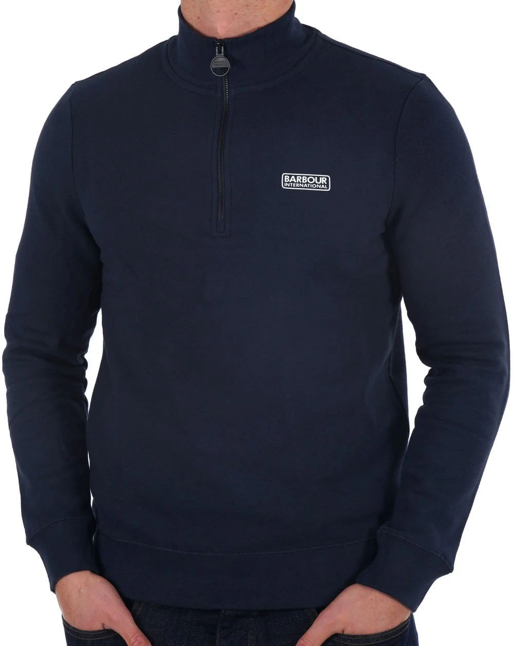 Barbour International Half Zip Sweatshirt Navy - Image 3
