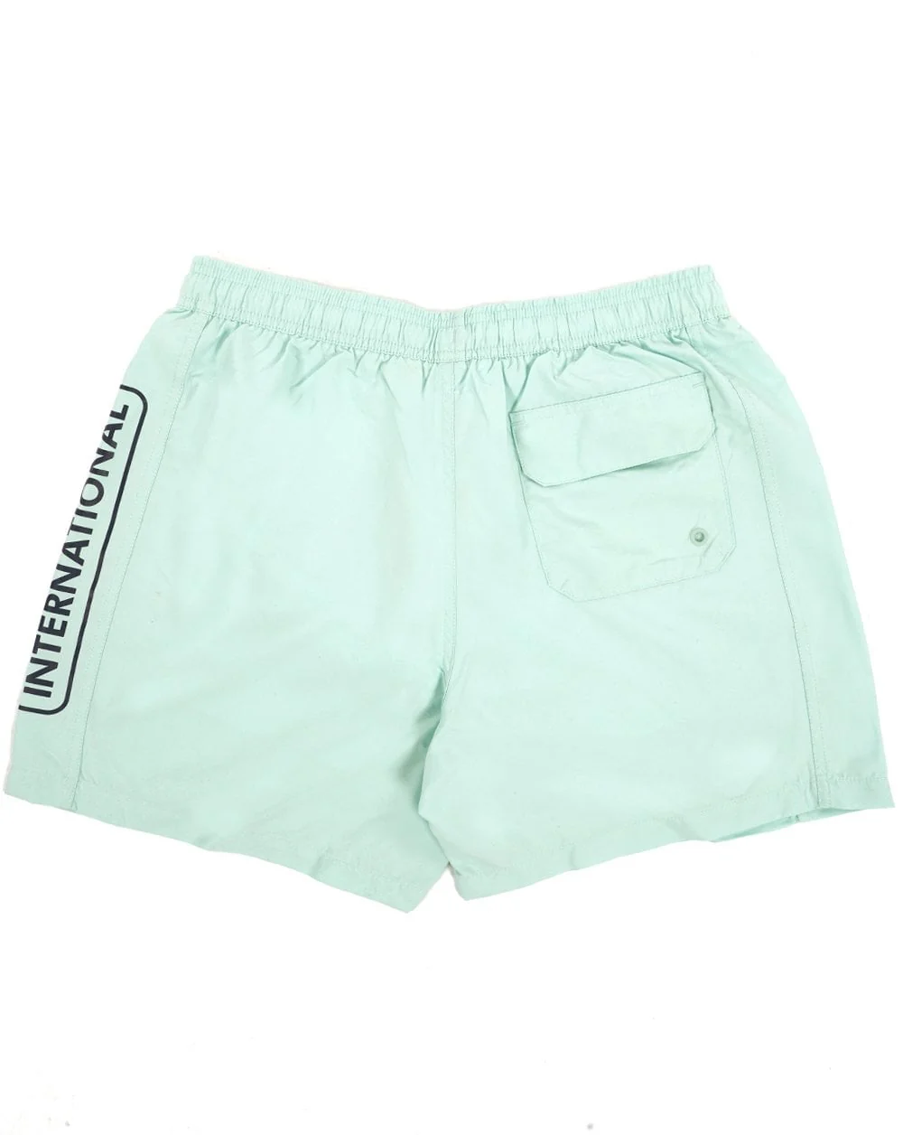 Barbour International Large Logo Swim Shorts Green Fig - Image 2