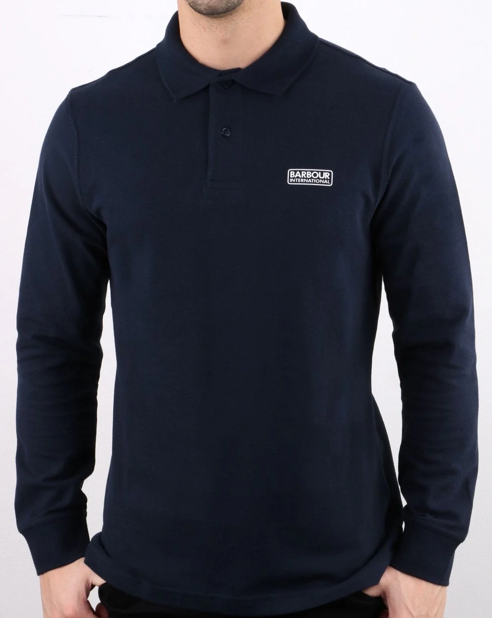 Barbour International Long Sleeved Polo Navy