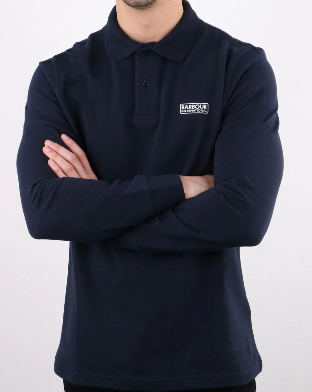 Barbour International Long Sleeved Polo Navy - Image 2