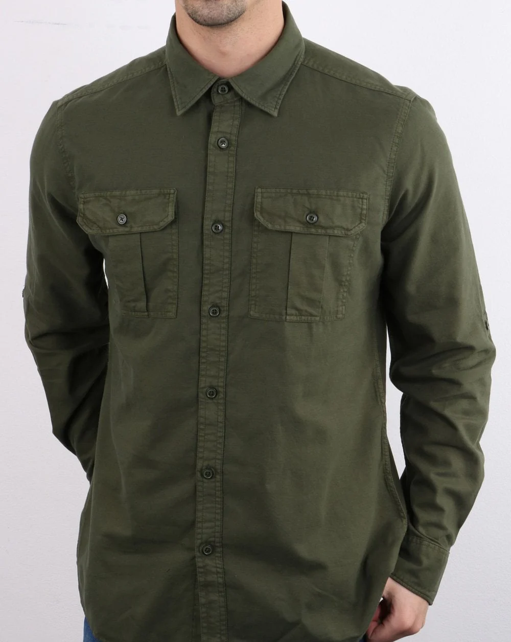 Barbour International Manifold Shirt Khaki Green - Image 4