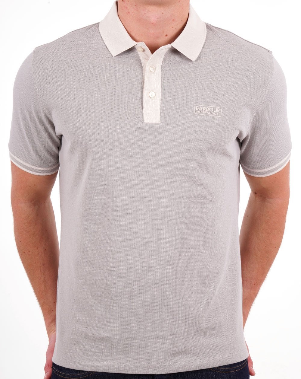Barbour International Monty Polo Shirt Grey - Image 3