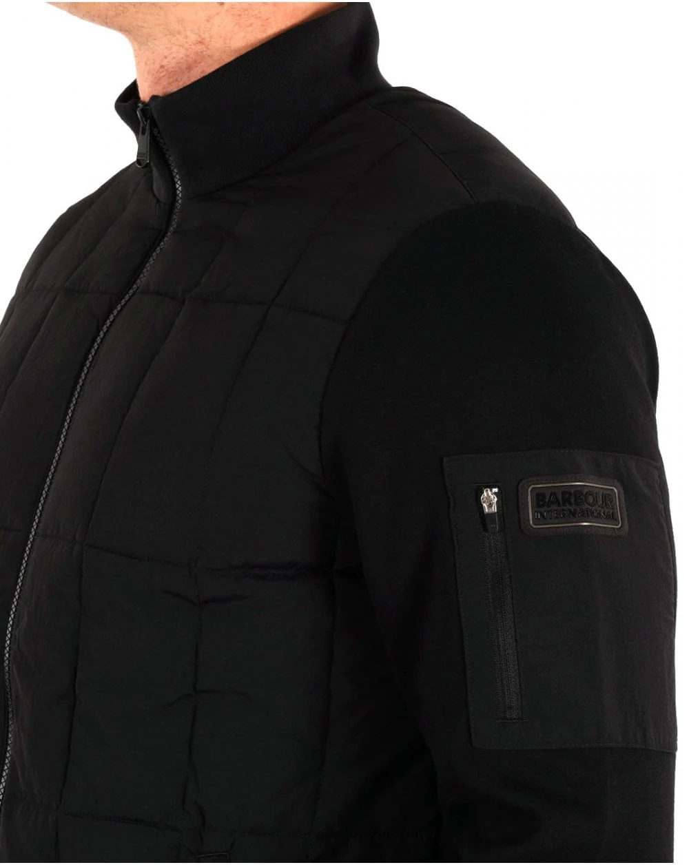 Barbour International Otto Baffle Quilt Zip Thru Black - Image 2
