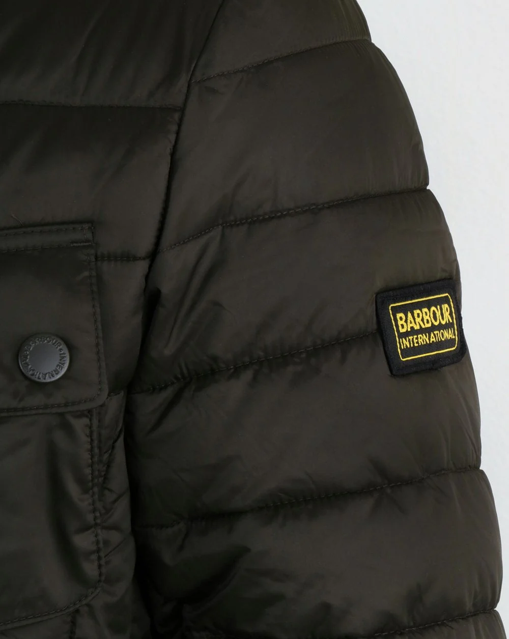 Barbour International Ouston Hooded Padded Jacket Olive - Image 3