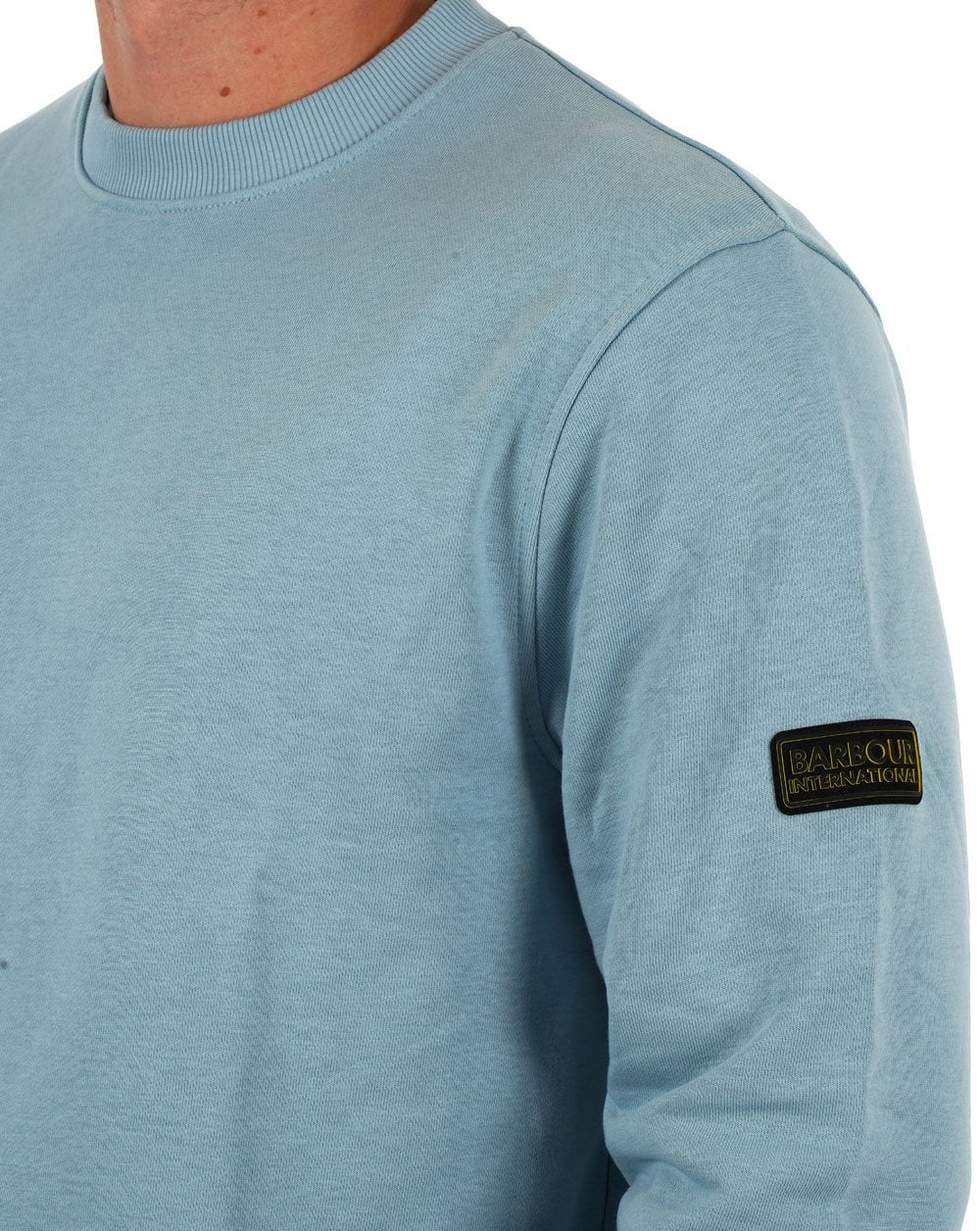 Barbour International Outline Badge Sweatshirt Concrete Blue - Image 2