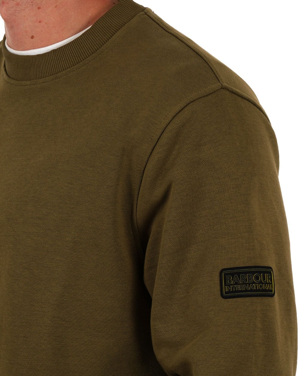 Barbour International Outline Badge Sweatshirt Military Green - Image 2