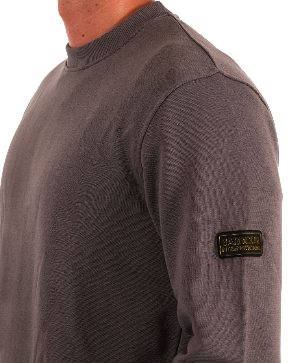Barbour International Outline Badge Sweatshirt Plum Grey - Image 2