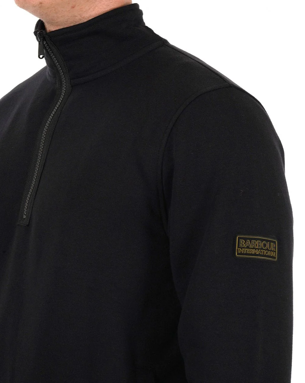 Barbour International Outline Funnel Neck Sweatshirt Black - Image 2