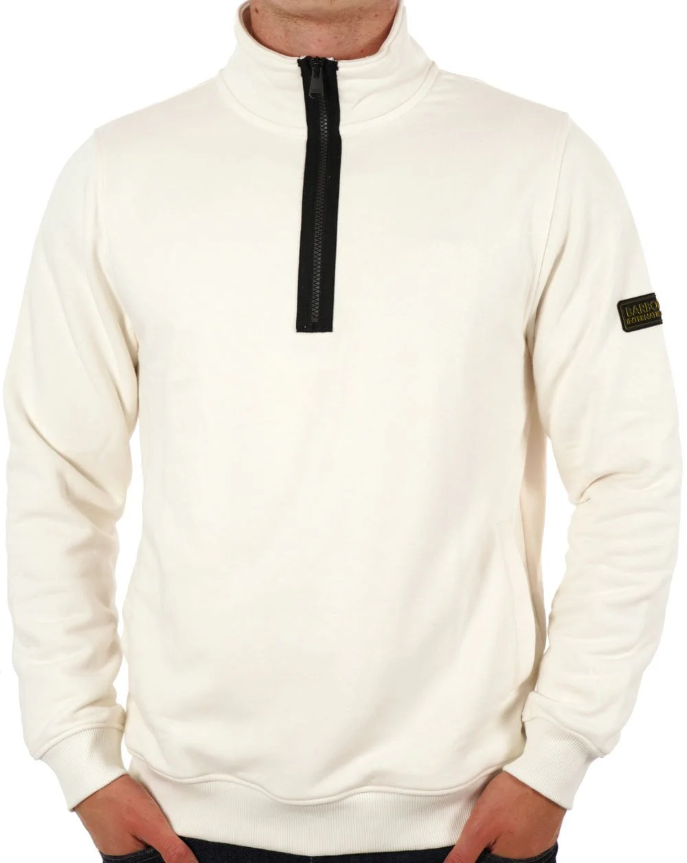 Barbour International Outline Funnel Neck Sweatshirt Whisper White