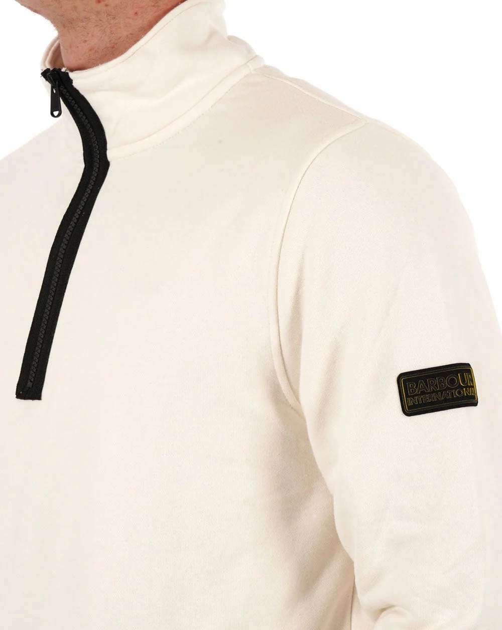 Barbour International Outline Funnel Neck Sweatshirt Whisper White - Image 2