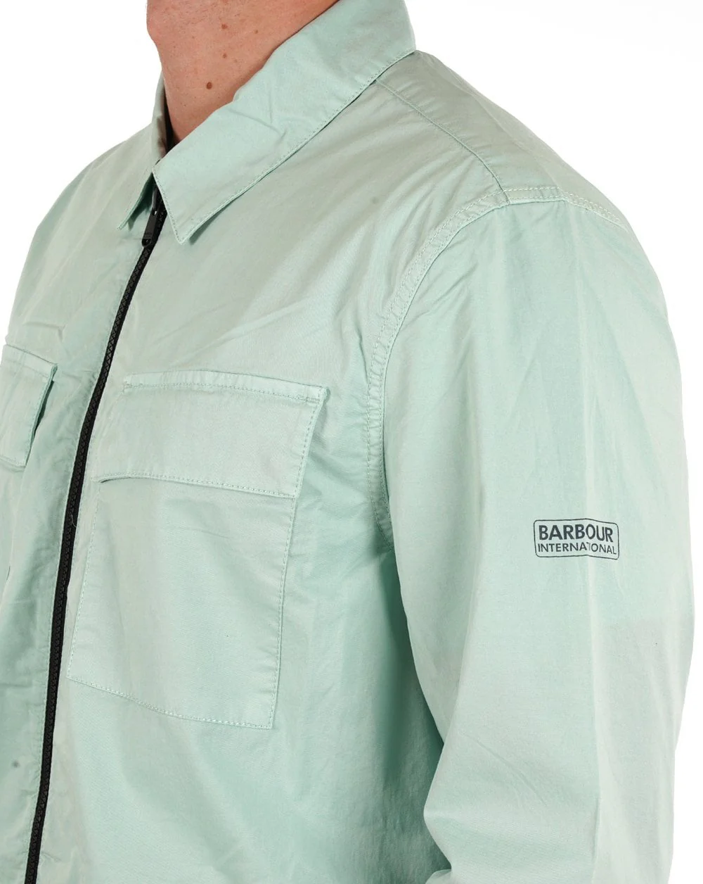 Barbour International Parson Overshirt Green Fig - Image 2