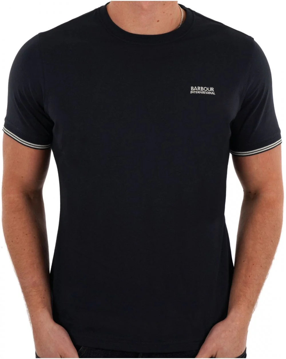 Barbour International Philip Tipped Cuff T Shirt Navy