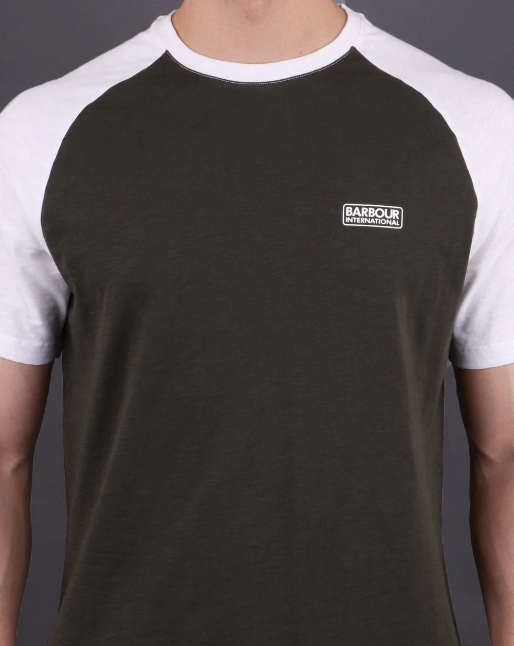 Barbour International Rivet Raglan Tee Green - Image 4