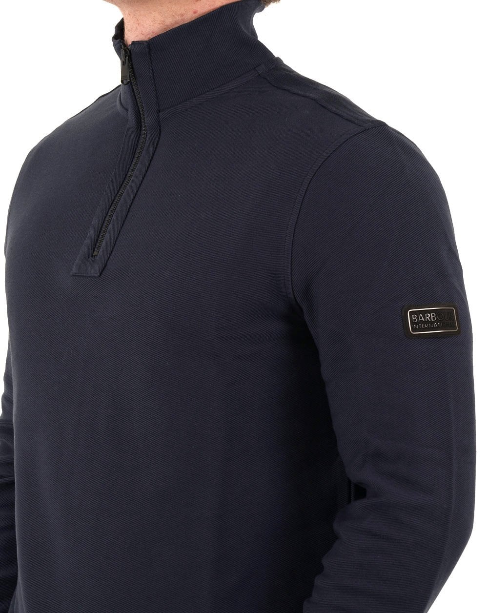 Barbour International Samuel Funnel Neck Sweatshirt Navy - Image 3