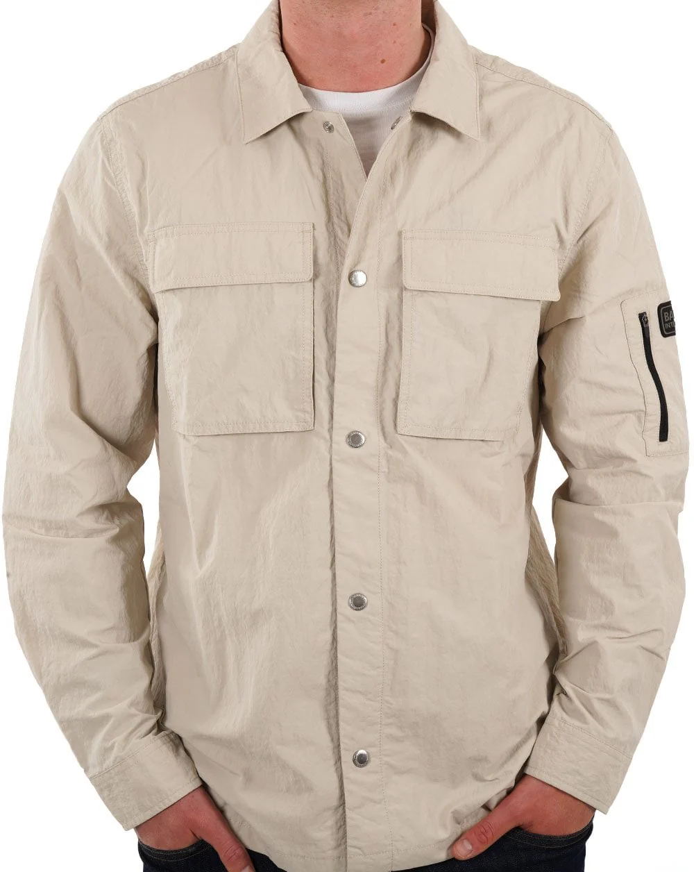 Barbour International Shutter Nylon Overshirt Mist - Image 3