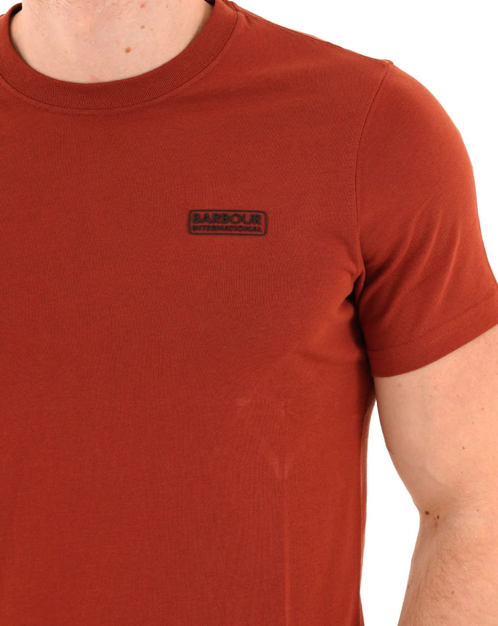 Barbour International Small Logo T Shirt Burnt Henna - Image 2
