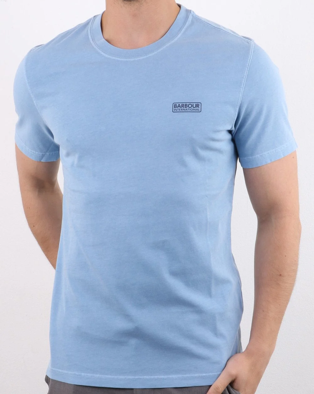 Barbour International Small Logo T-Shirt Cloud Blue - Image 2