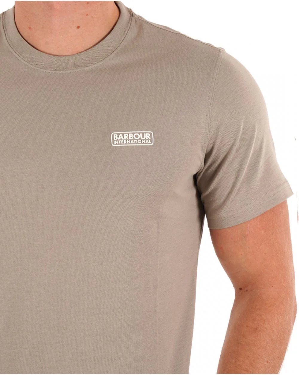 Barbour International Small Logo T-shirt Concrete - Image 2