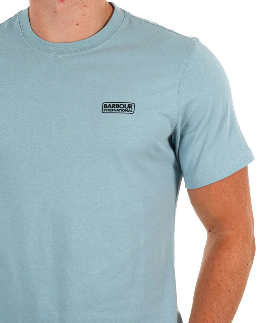 Barbour International Small Logo T-shirt Concrete Blue - Image 2