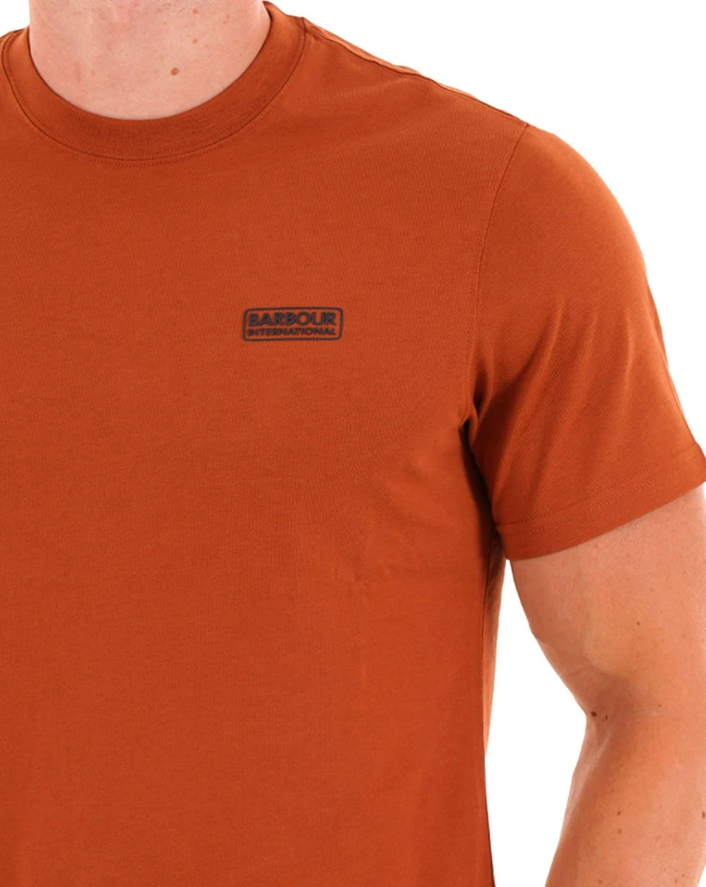 Barbour International Small Logo T-shirt Dark Ginger - Image 2