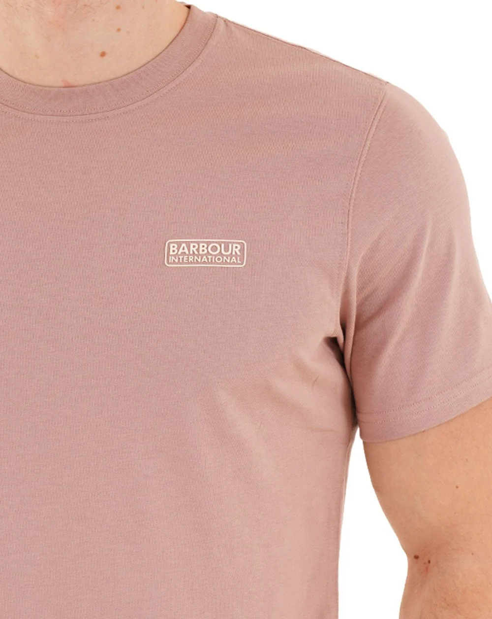 Barbour International Small Logo T Shirt Dusky Pink - Image 2