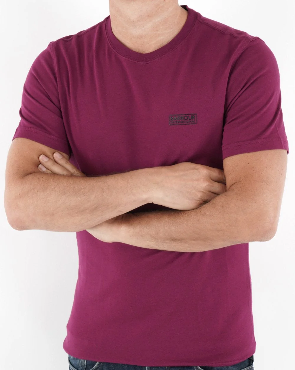 Barbour International Small Logo T-shirt Magenta - Image 3