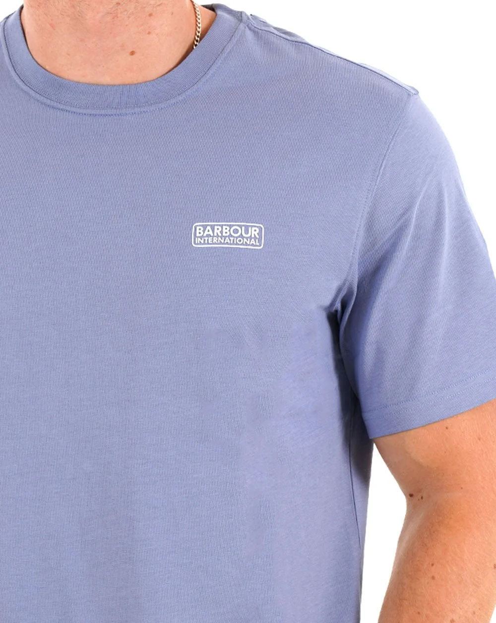 Barbour International Small Logo T-shirt Manor Blue - Image 2