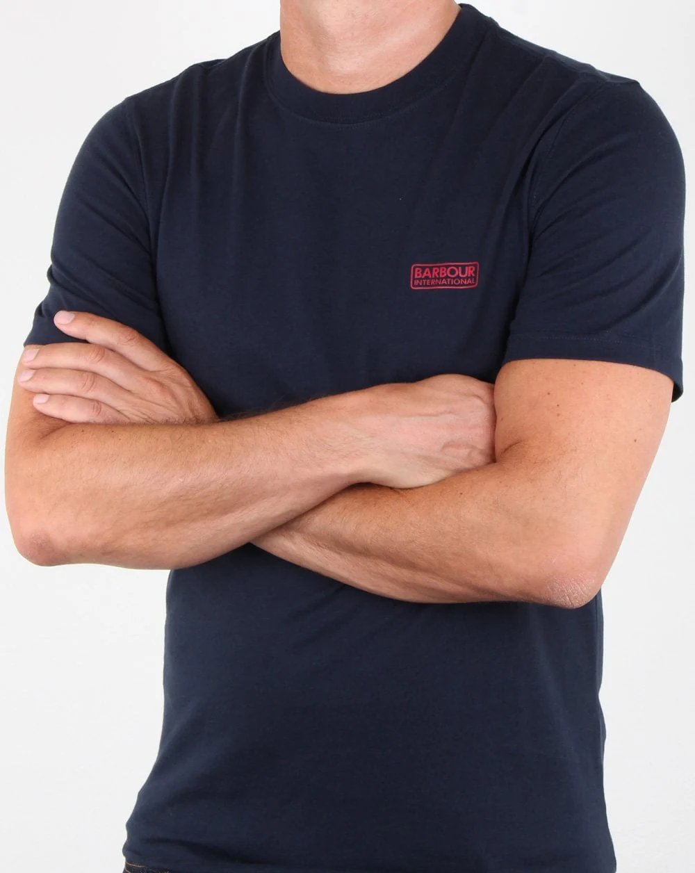 Barbour International Small Logo T-shirt Navy /red - Image 2