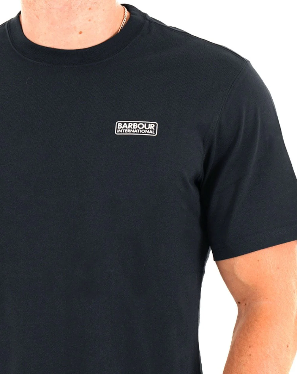 Barbour International Small Logo T-shirt Navy/white - Image 2