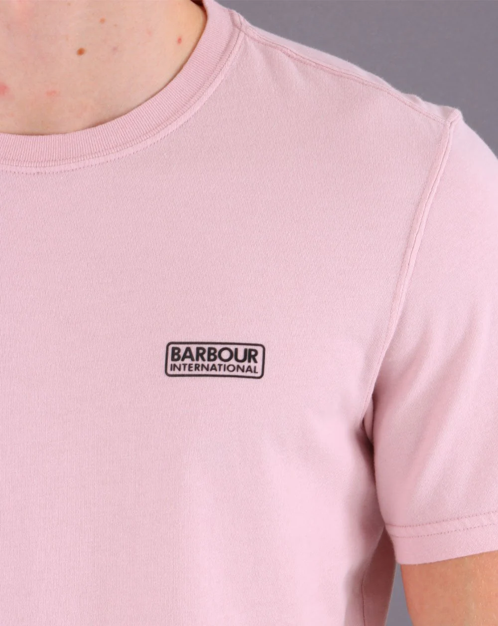 Barbour International Small Logo T-shirt Pink Cinder - Image 2