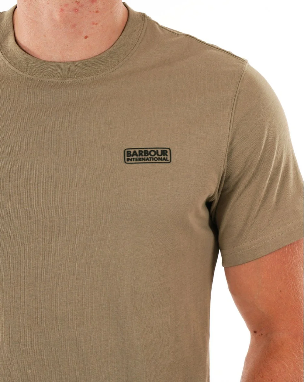 Barbour International Small Logo T-shirt Timberwolf - Image 2